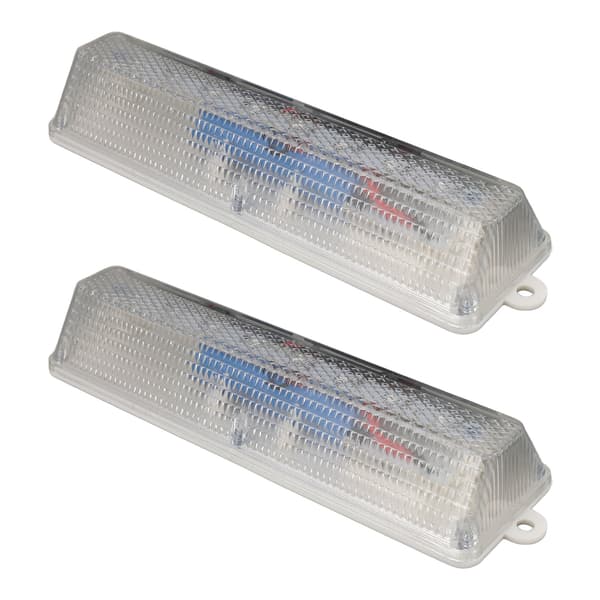 2 sett/selg lysstyrte solcelle varsellys 8LED veitrafikk solcelle blinklys varselstripe veisperringslys blå og gul