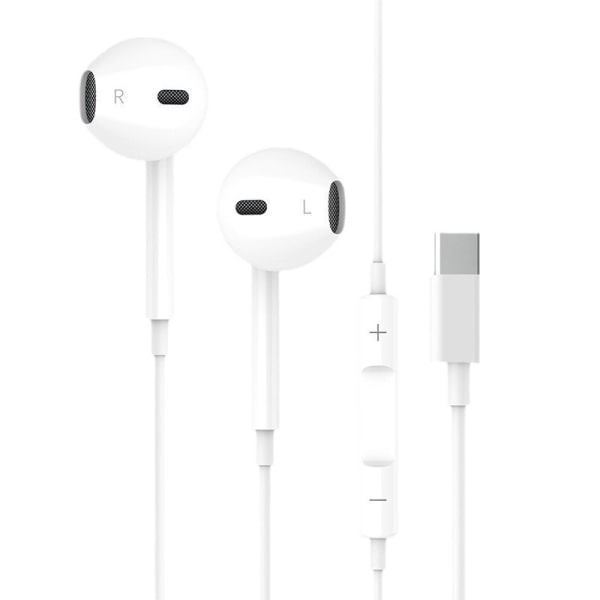 Type-C-hörlurar: kompatibla med Apple, Huawei och OPPO, med linjekontroll och kraftfull bas