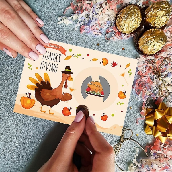 Thanksgiving Party Scratch Off Game Turkiet-kort Holiday Festliga Lotteribiljetter