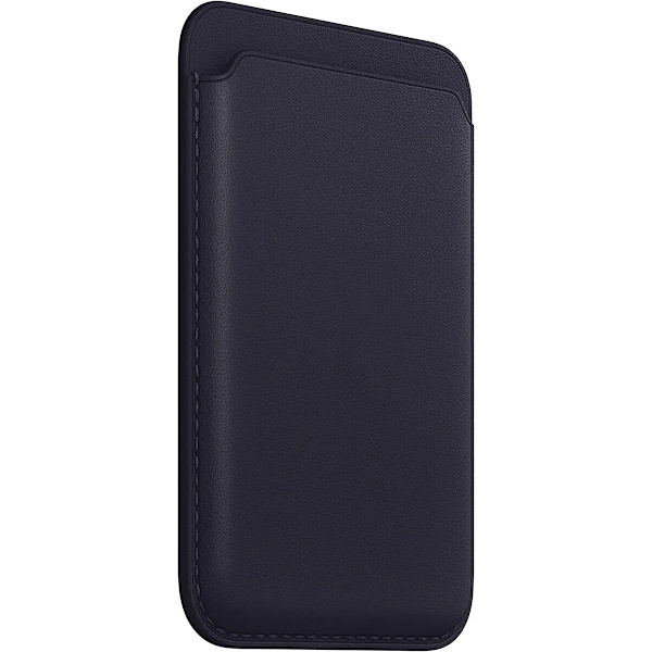 Apple Leather Card Holder with MagSafe for iPhone - Purple Ink