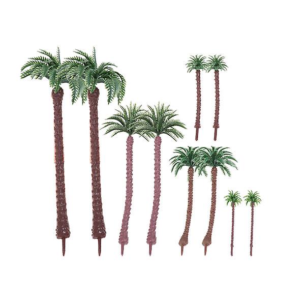 10 kpl muovinen palmumallin asettelu rekvisiitta Maisema Käsintehty materiaali Mini-kookospuumalli (19cm, 13cm, 9cm, 7cm, 5,5cm tyyli) (M)