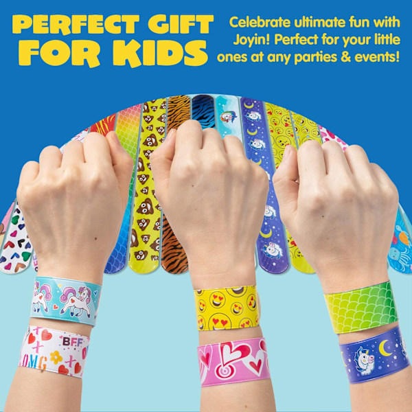 100 stk. armbånd med farverige hjerter og dyr, festposer til børn (30 designs) fødselsdagsfestpakke