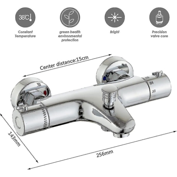 Termostatisk dusjmikser, termostatisk dusjmikser, termostatisk dusjstang for baderomsdusjsystemer