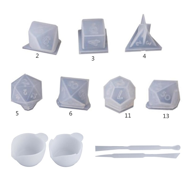 Styles Epoxy Terningeforme Silikone Resin Støbning Polyeder Spil Terningeforme
