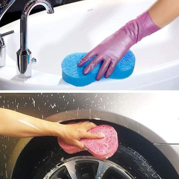 Bilvaskesvamper, beinform, 5 deler rengjøringssvamp, flerbruks bilvask (tilfeldig farge)