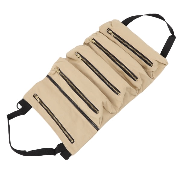 Roll Up Tools Bag Stor kapasitet 5 Lommer Glidelås Design