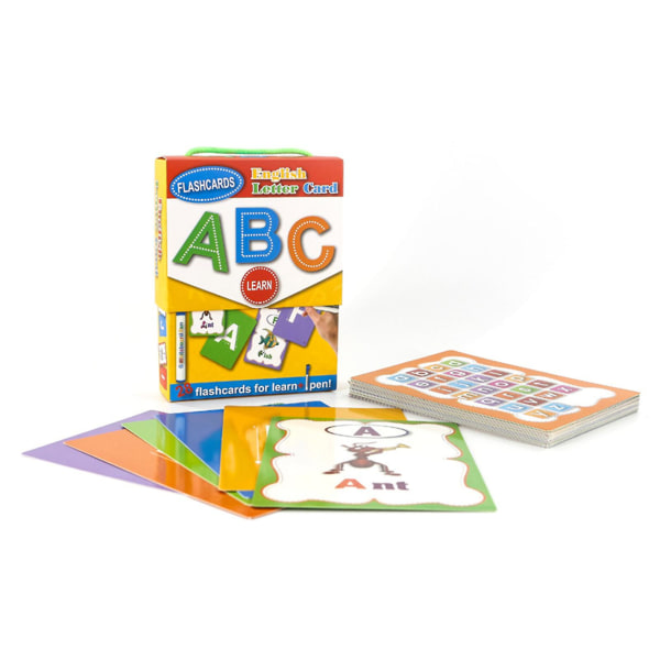 Brev engelska Flash Card Handskrivet kognitivt kort Tidig utveckling Lärande Pedagogisk leksak för