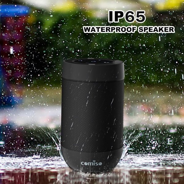 Bluetooth-kaiutin, 5.3 Bluetooth-kaiuttimet langattomasti, TWS-stereoparitus, sisäänrakennettu mikrofoni, 360° HDSound, IP65 vedenkestävä kaiutin, sopii lahjaksi miehille/naisille - Musta Black