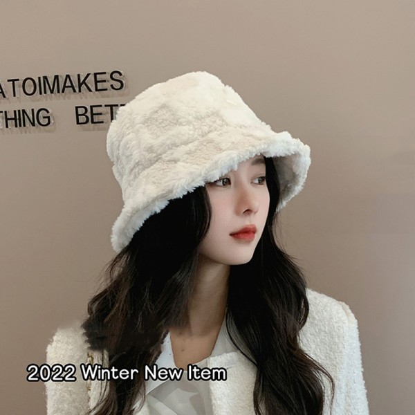 Lammeplys Fiskerhat Fleece Ternet Spand Spand Vinter Col White