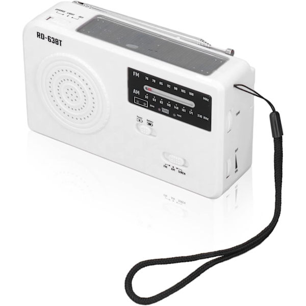 Håndsvinget Solradio, Bærbar Radio med Lommelygte, Læselampe Flere Strømkilder