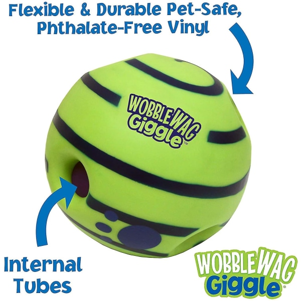 Wobble Wag kikatuspallo, interaktiivinen koiralelu, hauskoja kikatusääniä, 14cm