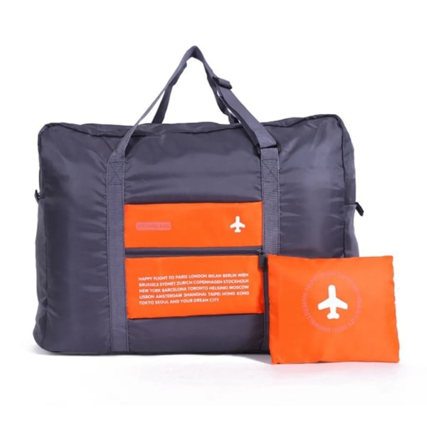 32L Orange rejsetaske Sammenfoldelig kabinebagagetaske Sportstaske Skuldertaske Rejsetaske, 46*34,5*20 cm