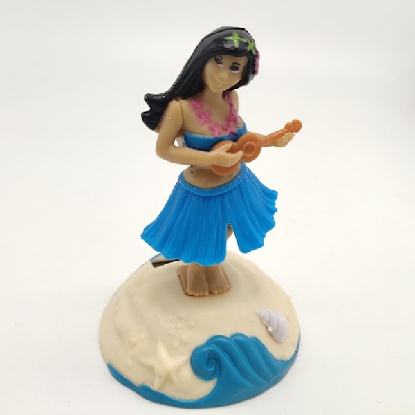 Grass skirt girl figure sun swing toy bobblehead dashboard accessory