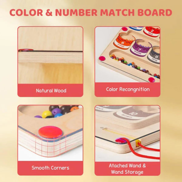 Magnetisk farve og tal labyrint tidligt pædagogisk puslespil bord til børn Battle Maze