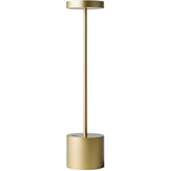 Led sladdlös bordslampa Liten uppladdningsbar metall skrivbordslampa, guld
