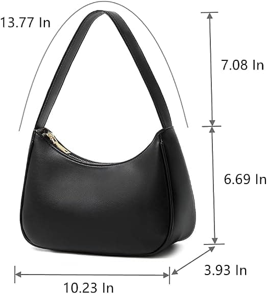 Dame PU Læder Skuldertaske Mini Crossbody Taske Med Lynlåslukning Sort