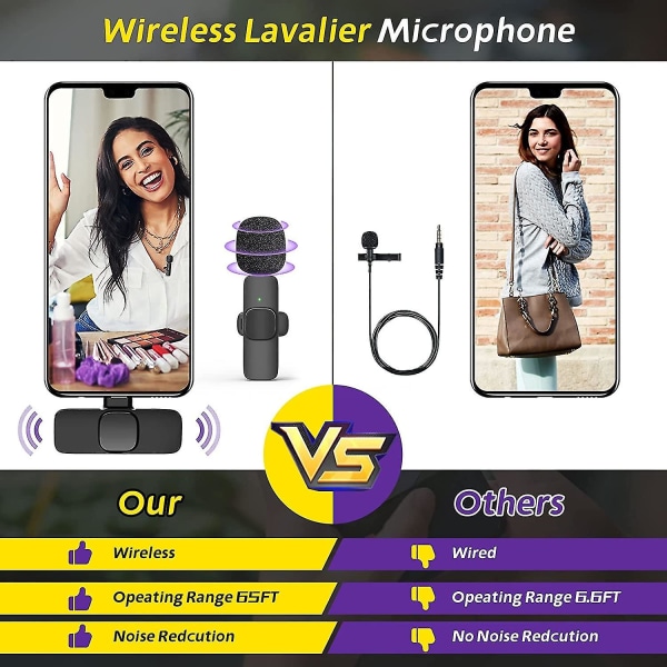 Trådlös Lavalier Microphoneusb-c, trådlös Lapel Mic för Android för Tiktok, Youtube, Vlog