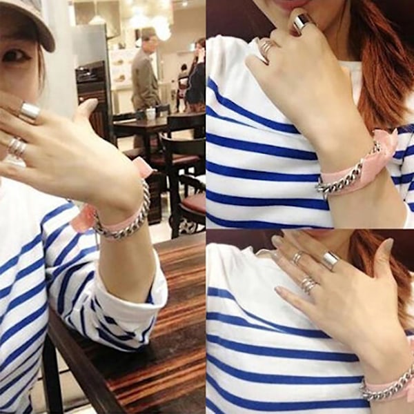 3 stk./sæt Mode Åbne Ringe Midi Finger Knuckle Stack Ringe Charms Julegave Silver
