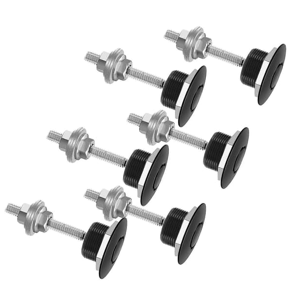 4X Trykknap Quick Release Bil Motorhjelm Lås Pin Kofanger Clip Sort