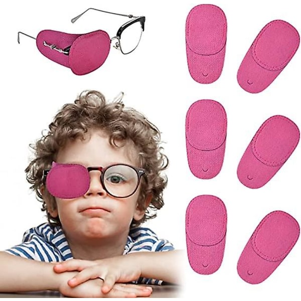 6 kpl Amblyopia-silmälaput, lasten palaset Amblyopia-silmälaput, strabismus, lasten silmälaastarit (vaaleanpunaiset)