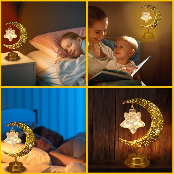 LED Moon Light -pöytälamppu, Enchanted Lunar Star -lamppu, koristeellinen pallolamppu Star