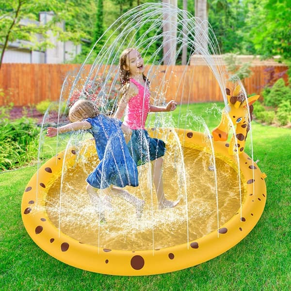 Børne Giraf Splash Pad, Udendørs Oppustelig Sprinkler Legemåtte til Haven, Sommer Vandlegetøj til Børn
