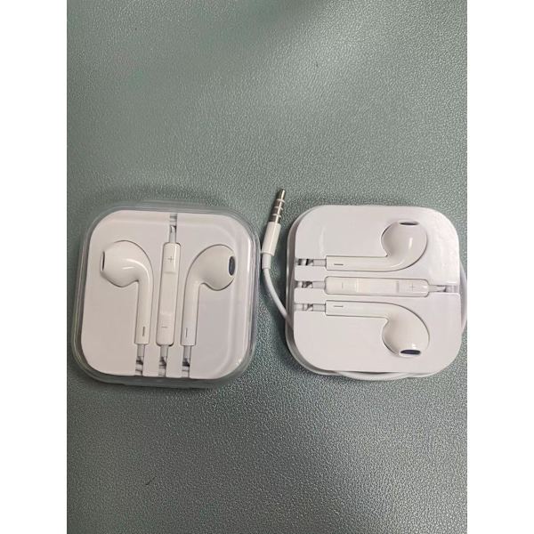 2 st Vita Trådbundna Hörlurar med 3,5 mm Mikrofon och Volymkontroll, Passar för iPhone iPhone 11/11 Pro/11 Max/X/Xs Max/Xr