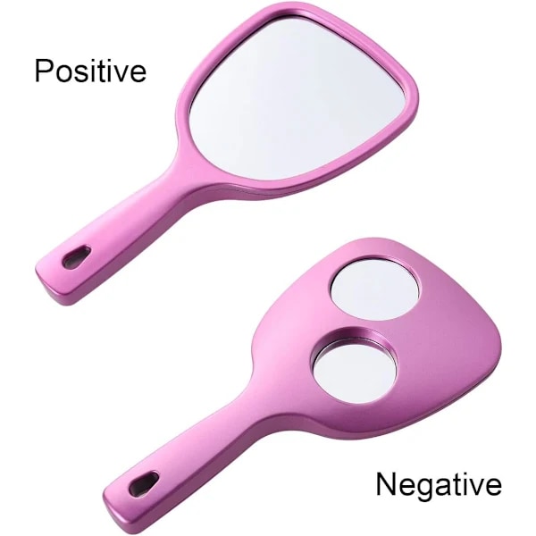 Håndspeil med håndtak, 2X og 3X forstørrelse, dobbeltsidig ma_xx Light pink