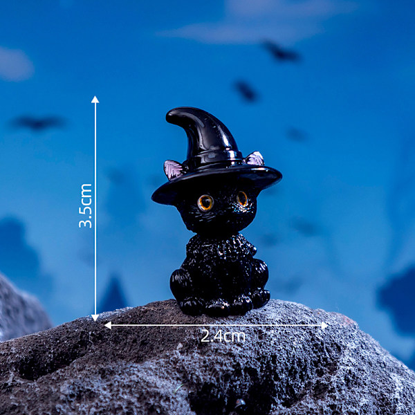 Mini Halloween-pynt Häxa Spöke Pumpa Figur Mikroskopiskt Landskap A8