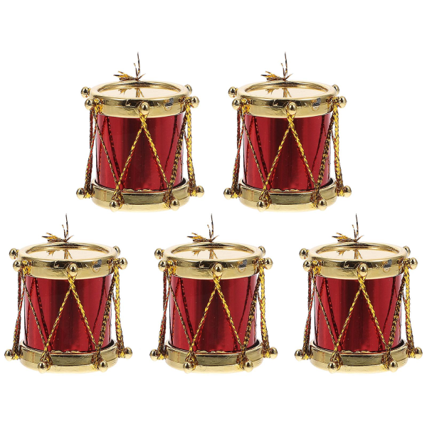 5kpl House Aparaatti Mini Soittimet Soittimet Award Mini Drum Keräilyt Mini Lyömäsoitin (3X3X3CM，Golden Red)