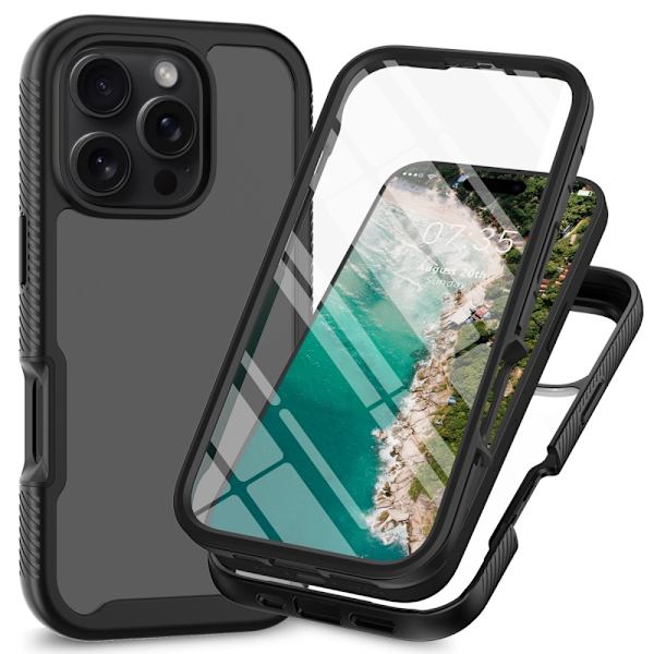 iPhone 16 Pro Suojakuori 360 Hybrid Defense Musta_xx 49