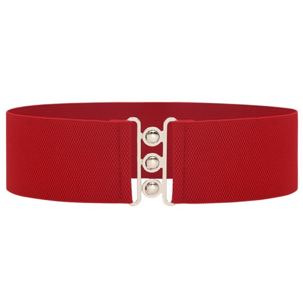 5 cm bred elastisk bälte Stretchigt bälte bred midja Vintage Stretch Red