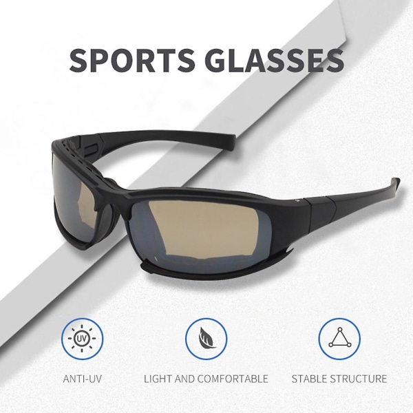 Vindtette solbriller, Unisex-motorsykkelbriller, øyebeskyttelse