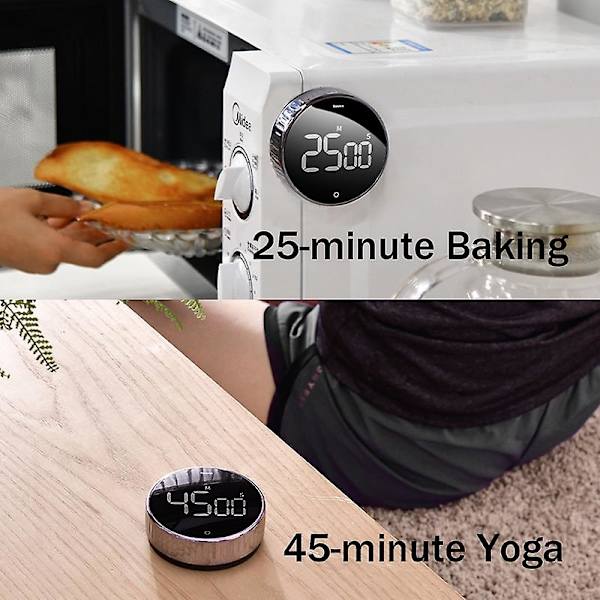 Mad Timer til køkken, bad, studie, vækkeur, magnetisk