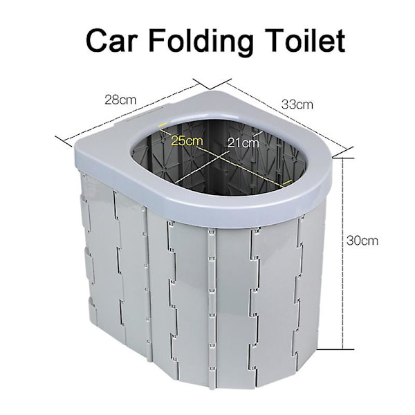 Bærbar Campingtoilet Foldbart Toilet med Låg Vandtæt Porta Potty Bil RV Telts Toilet Spand Toilet Potte Black
