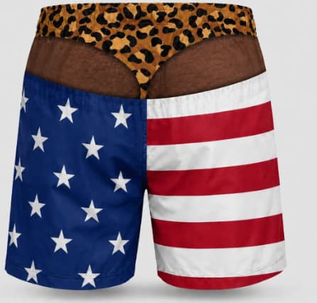 Badshorts för män med 3D-tryck och dragsko, snabbtorkande lös passform för sommarsemester M 5