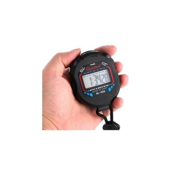 Digitaalinen kädessä pidettävä sekuntikello Watch Xl-013 Musta Urheiluhälytys TarkkuusLCD-näyttö