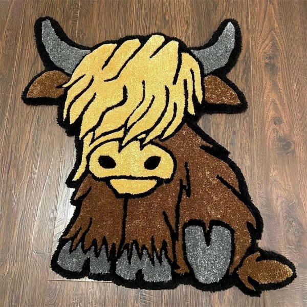 Highland Cow Dørmatte Køer  Tæppe Bademåtte Skridsikker Beskidt Badeværelse Bademåtte Modstå