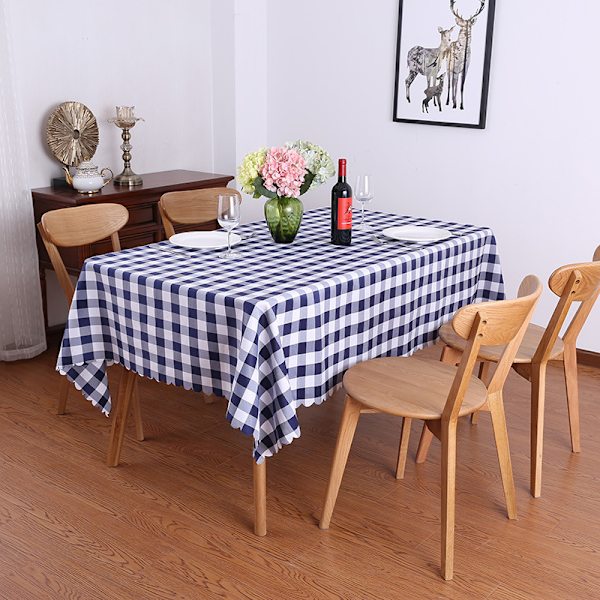 Rutete duk, rektangulær, flekkavvisende, vanntett, blå (1,2*1,6m) blue 1.2*1.6m
