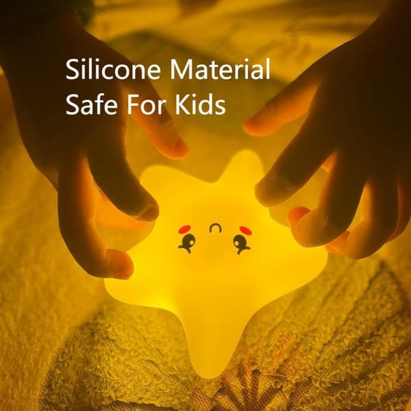 Cute Rechargeable Silicone Night Light for Kids Room, Dimmable Nursery Decor (Cloud)