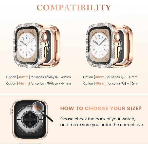4-pack för Apple Watch Series 7 & 8 45 mm skärmskydd Bling- case 4-pack 3 4-Pack 3 45mm
