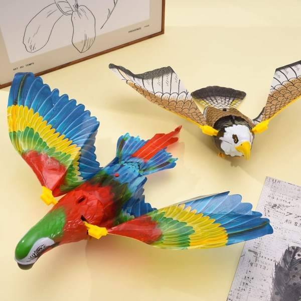 2 delar Flying Bird Cat Leksak Simulering Bird Interactive Cat Toy Elektroniskt ljud Fågelleksaker Elektrisk