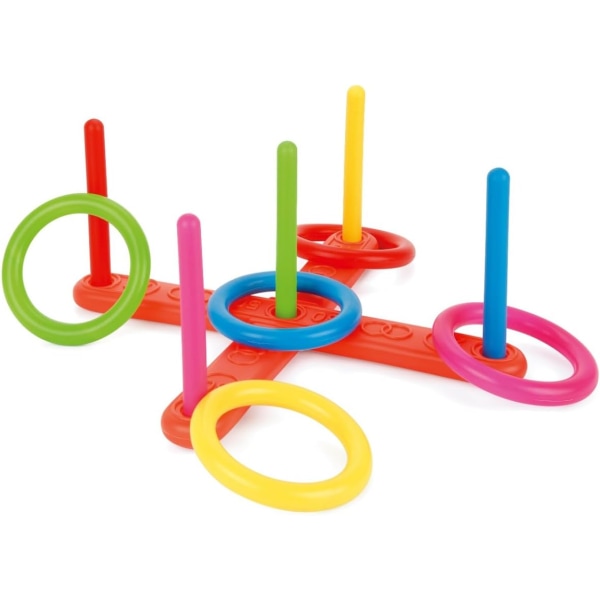 Quoits Set, Plastic Ring Toss Game for Kids, Outdoor Game Set fo