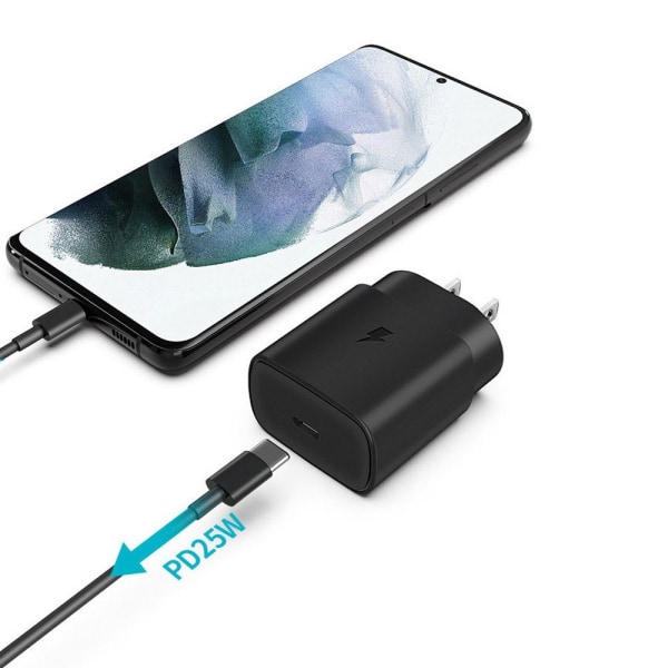 25W hurtiglader, USB Type C-kontakt (uten kabel) (1 stk) Svart