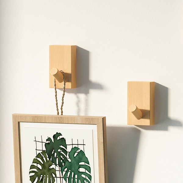 Väggkrok i trä Kraftig Dörrkrok Multifunktionell Hatthängare för Hemmet Svart Valnöt Black Walnut 1pc