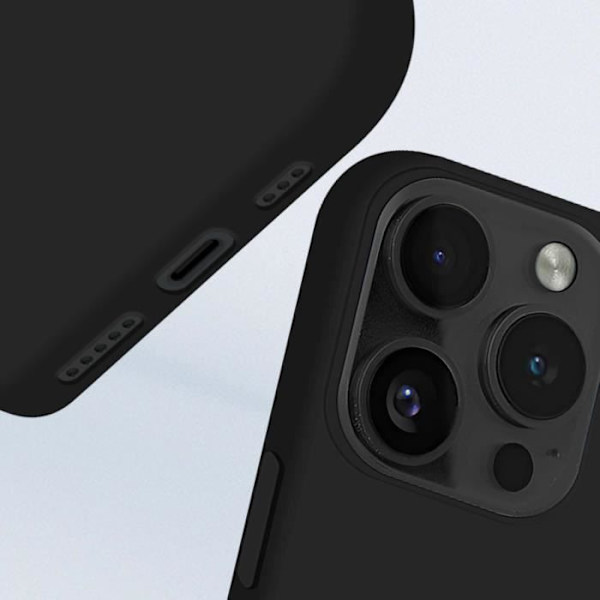 Cover til iPhone 16 Pro Max Blød Touch Mat Fleksibel Silikon Sort Black