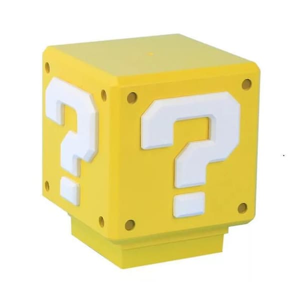 Sounding Mario Lamp, Rechargeable Question Mark Night Light, Square Lamp