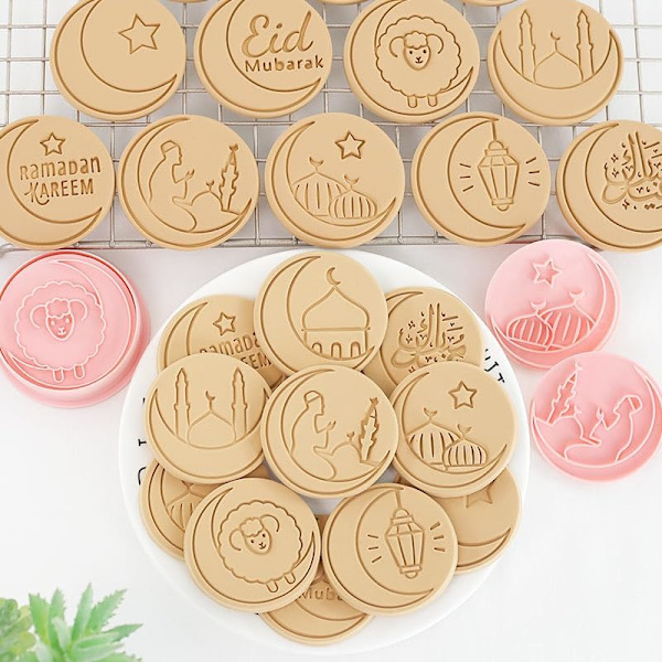 10 stk Eid Mubarak Kageudstikker Sæt, SætIslamisk Muslimsk Biscuit Form (Eid-10 stk)