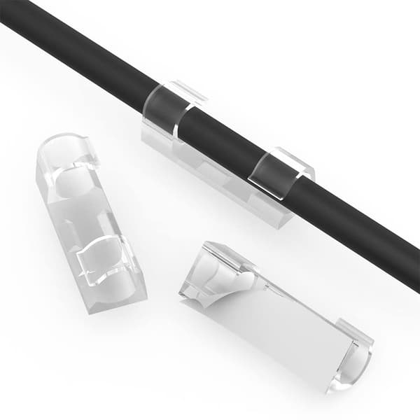 Kabelclips 40 stk. selvklæbende ledningsclips kabelstyring organizerholder til kabler op til 7 mm diameter
