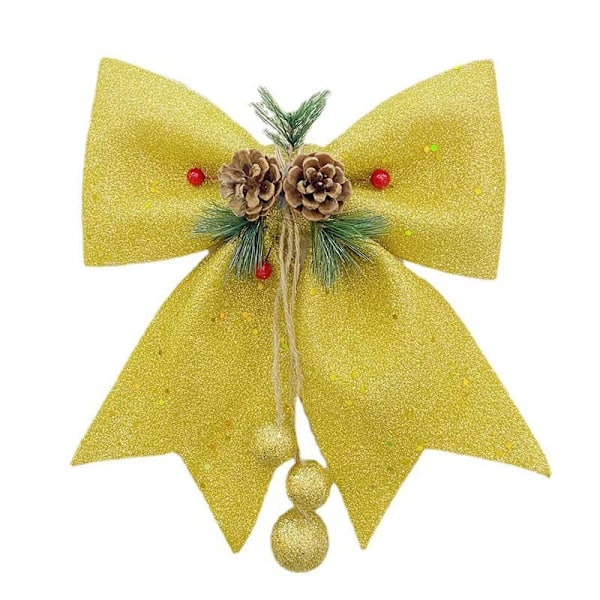 Julebue, rød kransbue, glitter juletre bue, paljettbue, juledekorasjonsbue, egnet for hjemmedekorasjon, julefest